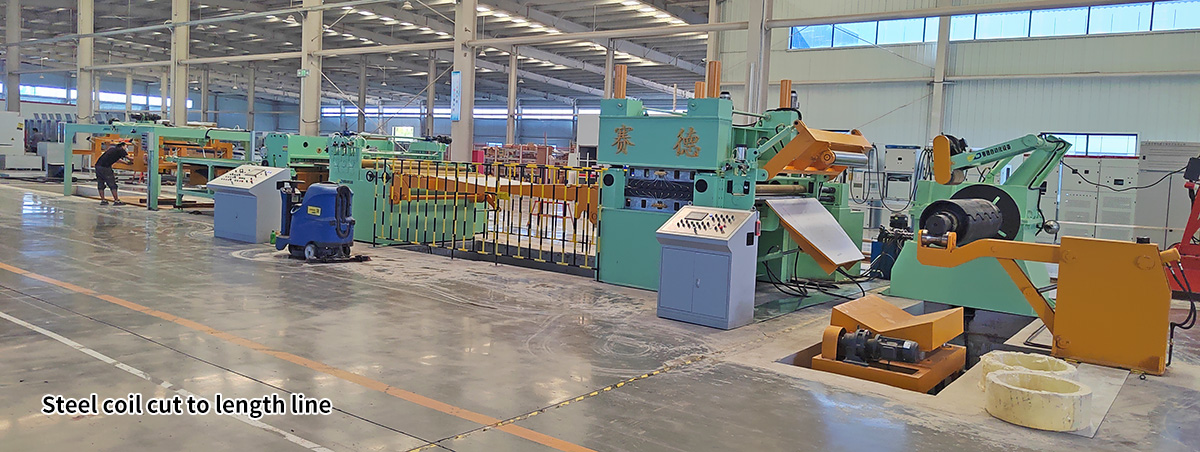 Steel coil cut to length line